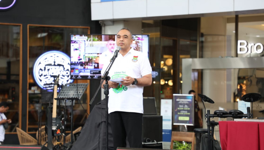 Bupati Tangerang Ahmed Zaki Iskandar, saat perayaan Hari Peduli Sampah Nasional Tingkat Kabupaten Tangerang